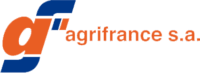Logo Agrifrance s.a. : monogramme stylisé bleu et orange avec texte orange.
